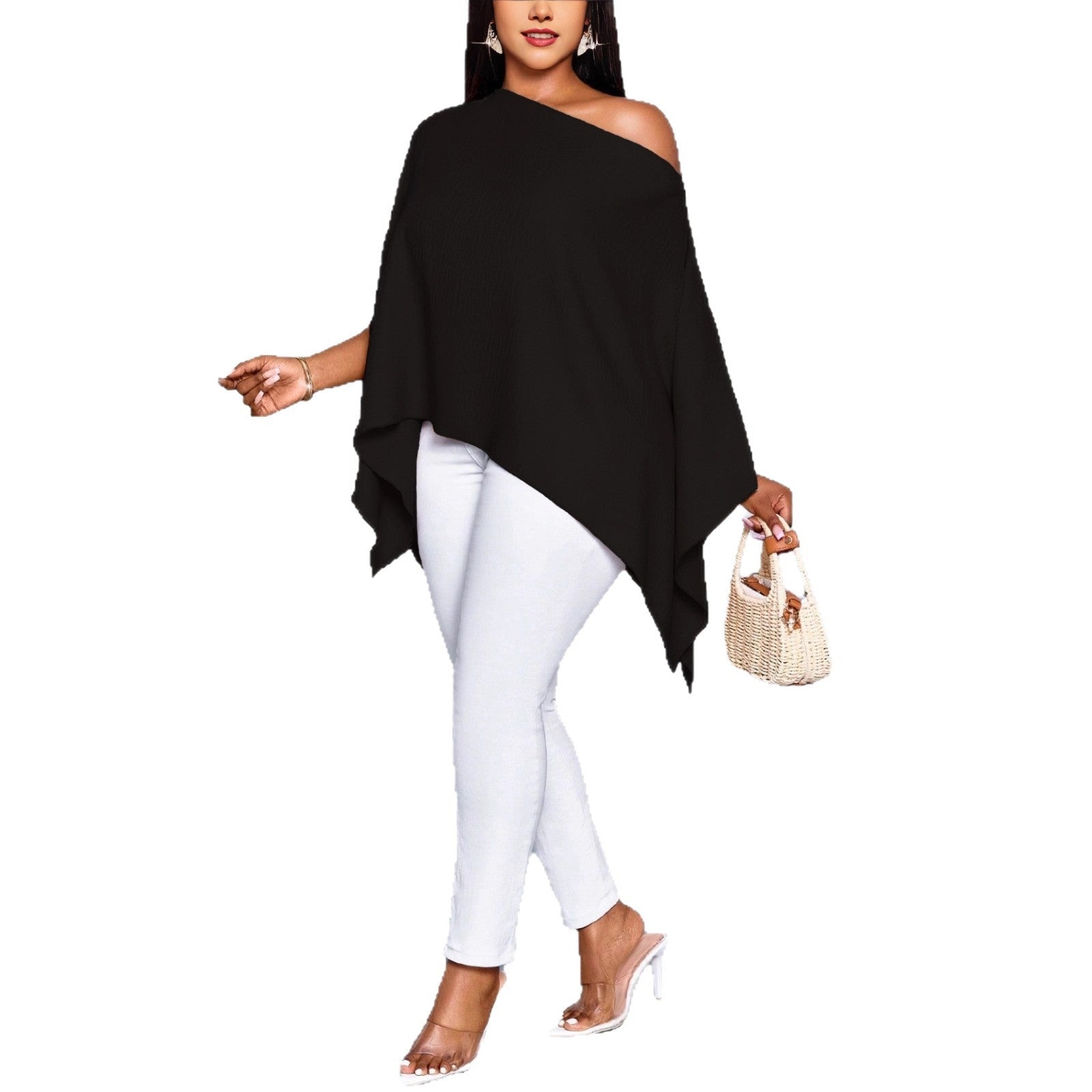 Womens European And American-style Loose-fitting Batwing-sleeve - Clothesfassion.store