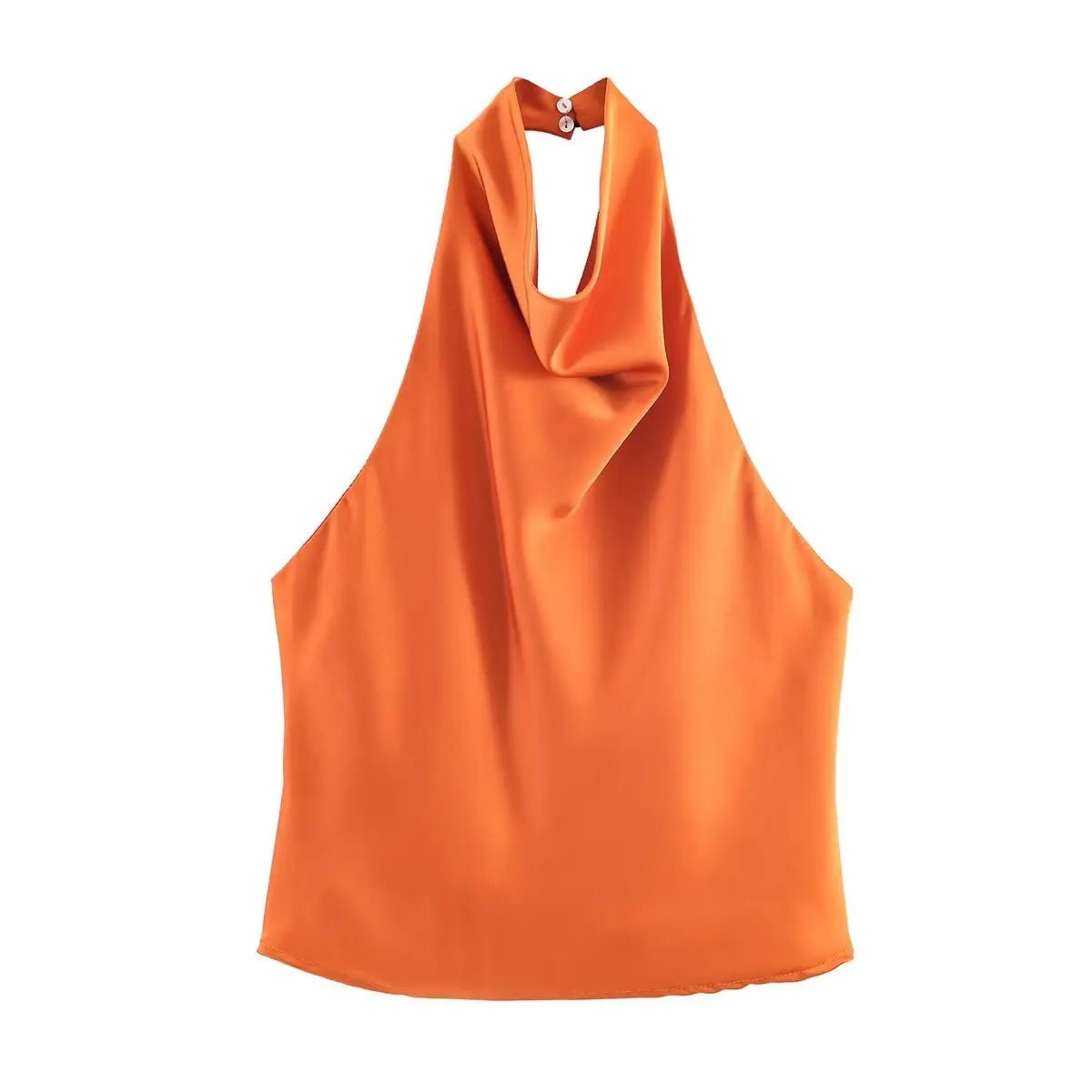 Women's Halter Tops Fashion Satin Sexy Backless Top Summer Woman Sleeveless Tops Female Chic Tops - Clothesfassion.store