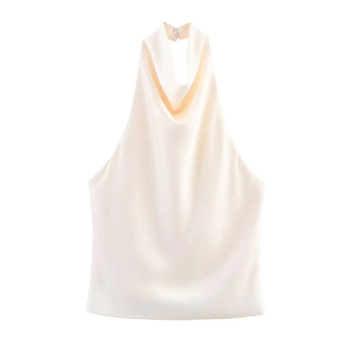 Women's Halter Tops Fashion Satin Sexy Backless Top Summer Woman Sleeveless Tops Female Chic Tops - Clothesfassion.store