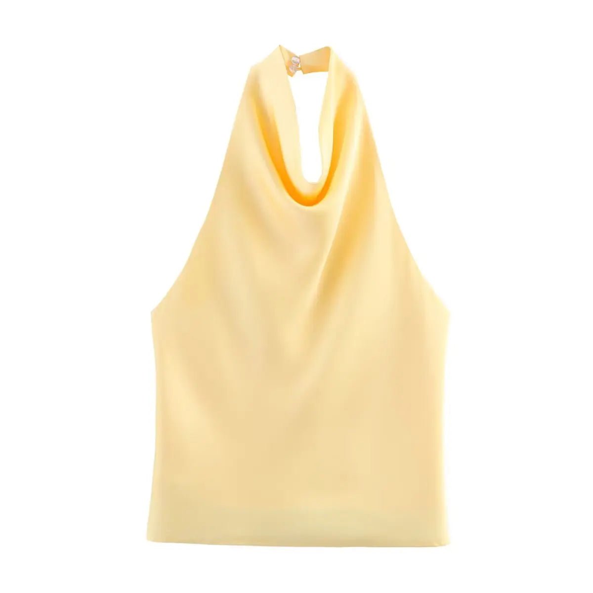 Women's Halter Tops Fashion Satin Sexy Backless Top Summer Woman Sleeveless Tops Female Chic Tops - Clothesfassion.store