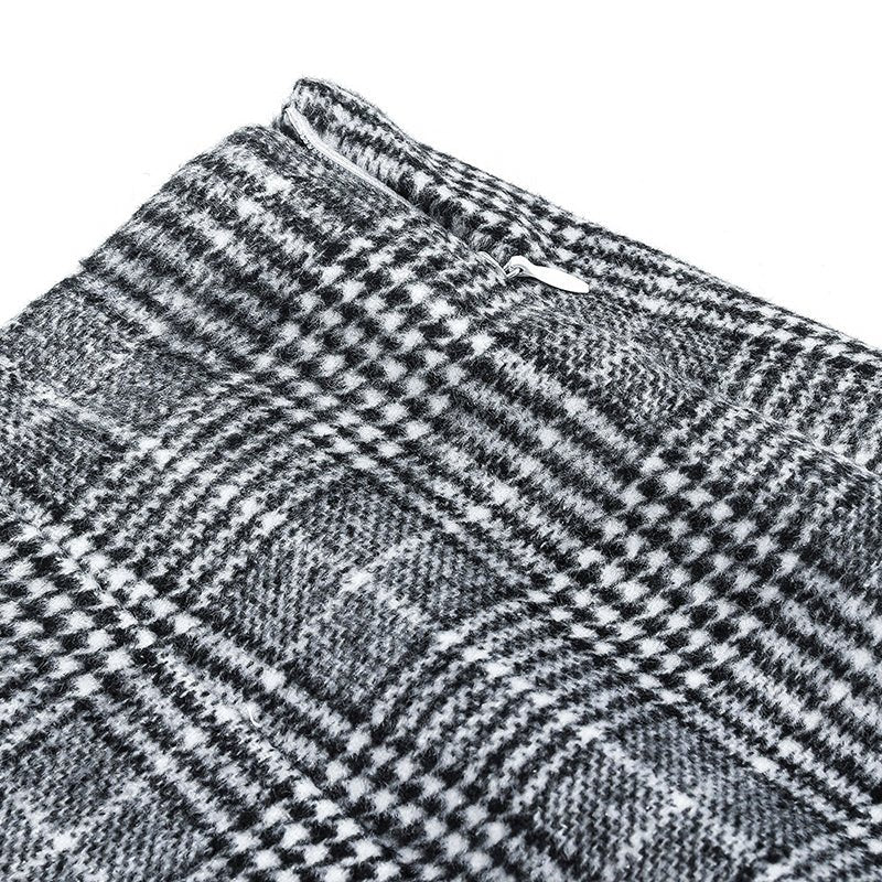 Womens High Waist Plaid Skirt Bodycon Pencil Mini Skirts - Clothesfassion.store