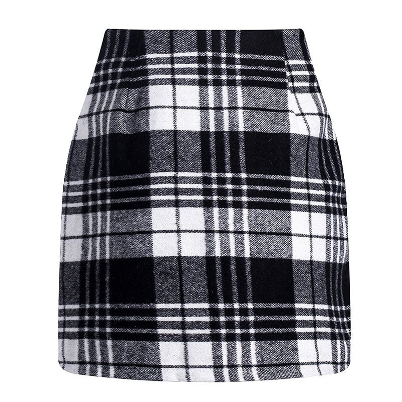 Womens High Waist Plaid Skirt Bodycon Pencil Mini Skirts - Clothesfassion.store