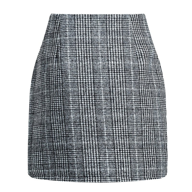 Womens High Waist Plaid Skirt Bodycon Pencil Mini Skirts - Clothesfassion.store