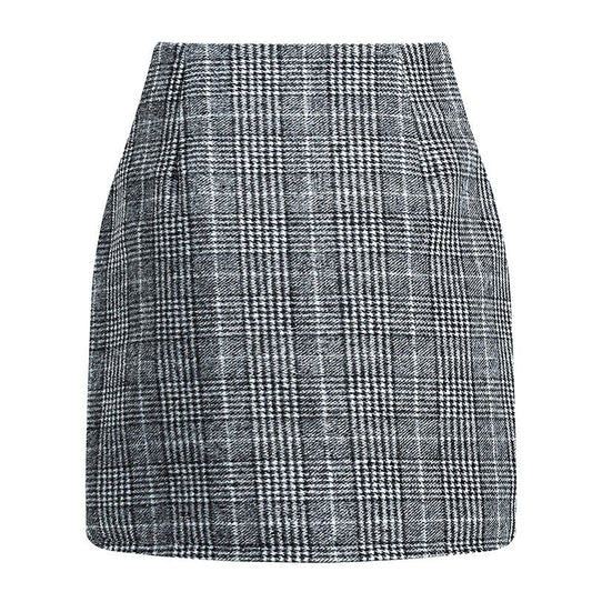 Womens High Waist Plaid Skirt Bodycon Pencil Mini Skirts - Clothesfassion.store