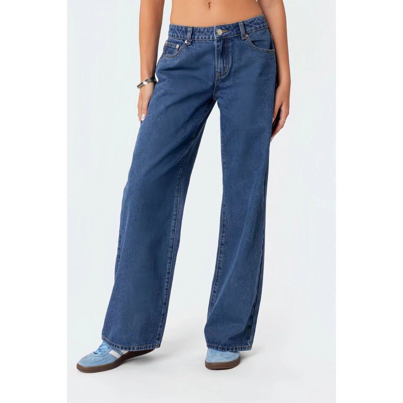 Women's High Waist Wide Leg Mopping Jeans - Clothesfassion.store