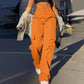 Women's Loose Cargo Pants High Waist Wide Leg Solid Color Full Length Trousers With Pockets Casual All Seasons Long Pantalones - Clothesfassion.store