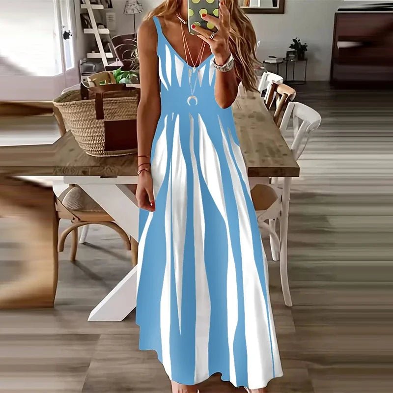 Women's New Fashion Zebra Pattern Dress Summer Fashion Comfortable Casual Dress - Clothesfassion.store