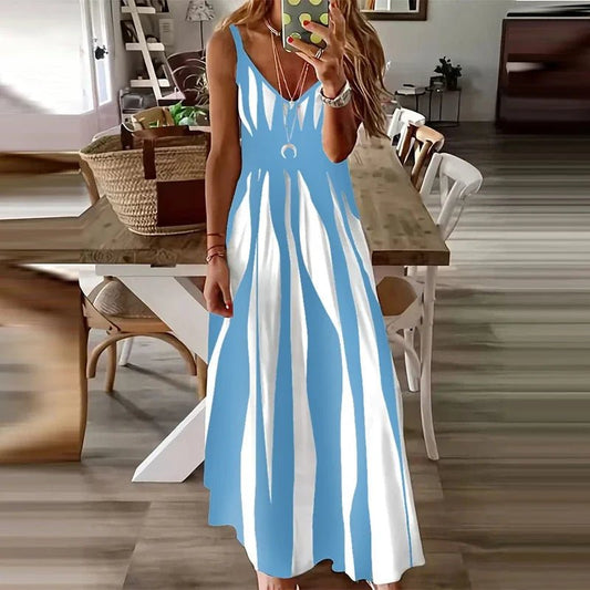 Women's New Fashion Zebra Pattern Dress Summer Fashion Comfortable Casual Dress - Clothesfassion.store