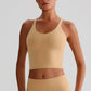 Women's Nude Yoga Wear Sexy Crossover Back Top Detachable Chest Pads Breathable Quick - drying Athletic Fitness Running Clothes - Clothesfassion.store