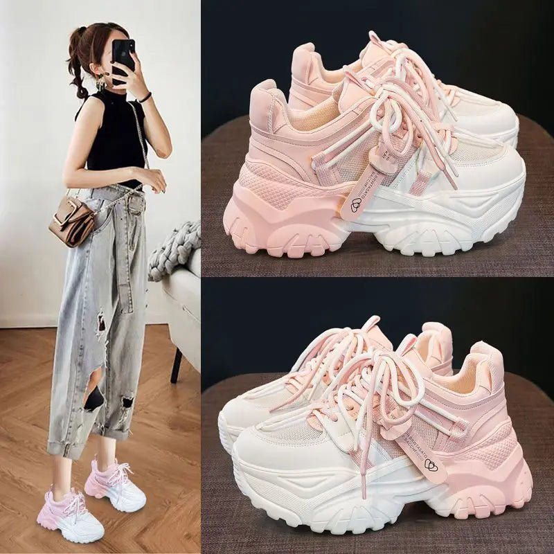Women's Shoes Casual Shoes Spring Sneakers Platform Woman - shoes Tennis Female Fashion Thick Sole 2026 Roses Trainers Increased I - Clothesfassion.store