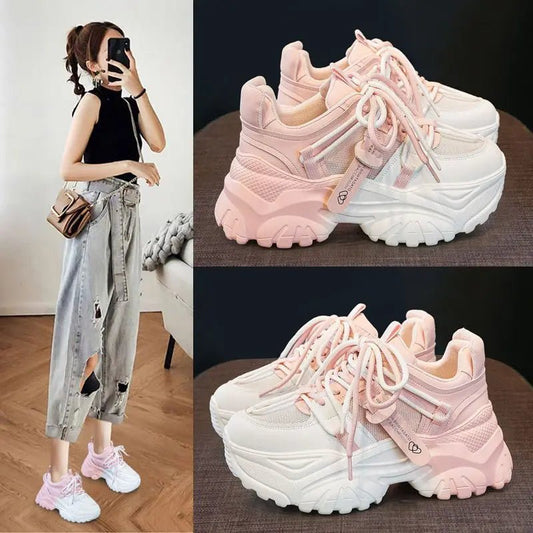 Women's Shoes Casual Shoes Spring Sneakers Platform Woman - shoes Tennis Female Fashion Thick Sole 2026 Roses Trainers Increased I - Clothesfassion.store