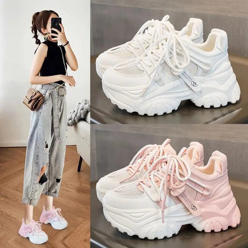 Women's Shoes Casual Shoes Spring Sneakers Platform Woman - shoes Tennis Female Fashion Thick Sole 2026 Roses Trainers Increased I - Clothesfassion.store