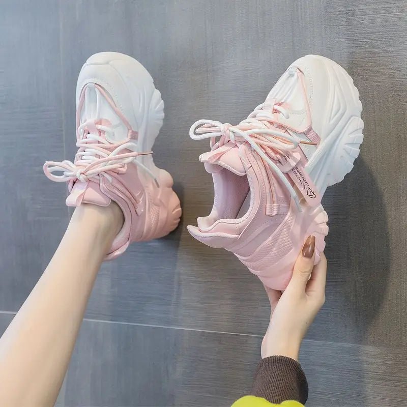 Women's Shoes Casual Shoes Spring Sneakers Platform Woman - shoes Tennis Female Fashion Thick Sole 2026 Roses Trainers Increased I - Clothesfassion.store