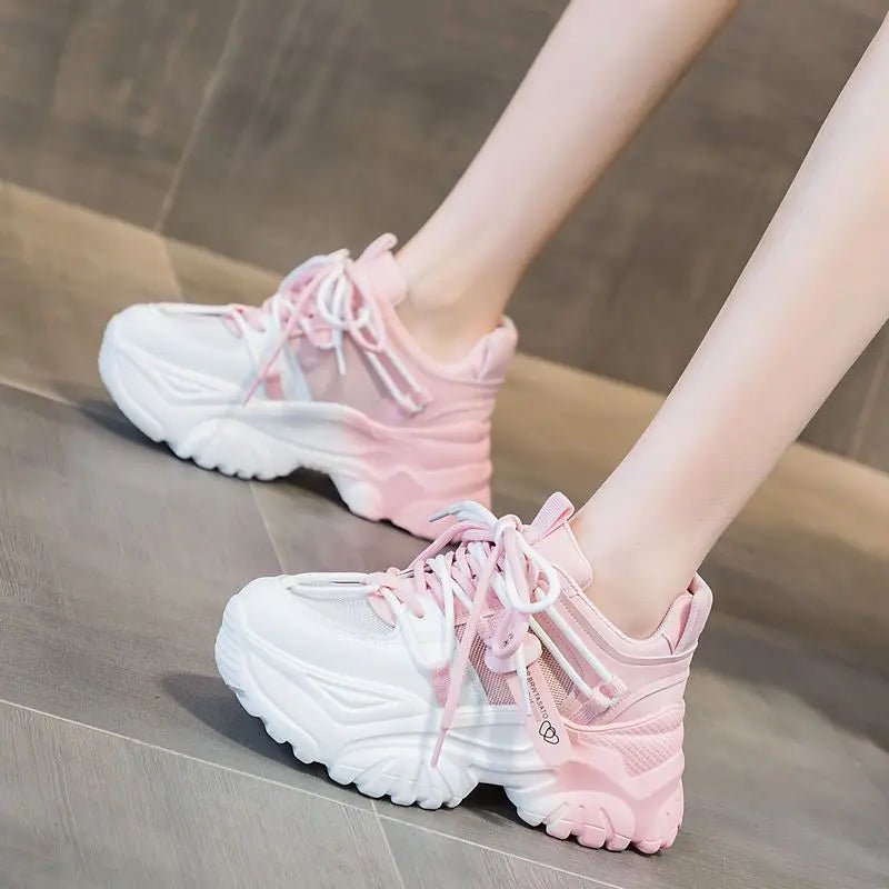 Women's Shoes Casual Shoes Spring Sneakers Platform Woman - shoes Tennis Female Fashion Thick Sole 2026 Roses Trainers Increased I - Clothesfassion.store