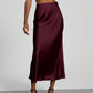 Women's Slim Fit Satin Skirt Fashion Chic Solid Long Skirt - Clothesfassion.store