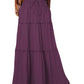 Women's Spring Autumn New Long Skirt Solid Color Fashionable Mushroom Layered Skirt High Waist Elastic Ruffle Skirt - Clothesfassion.store