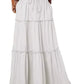 Women's Spring Autumn New Long Skirt Solid Color Fashionable Mushroom Layered Skirt High Waist Elastic Ruffle Skirt - Clothesfassion.store