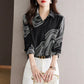 Women's Spring Clothing 2025 New Design Niche Printed Chiffon Fashionable Small Shirt Long Sleeve Top - Clothesfassion.store