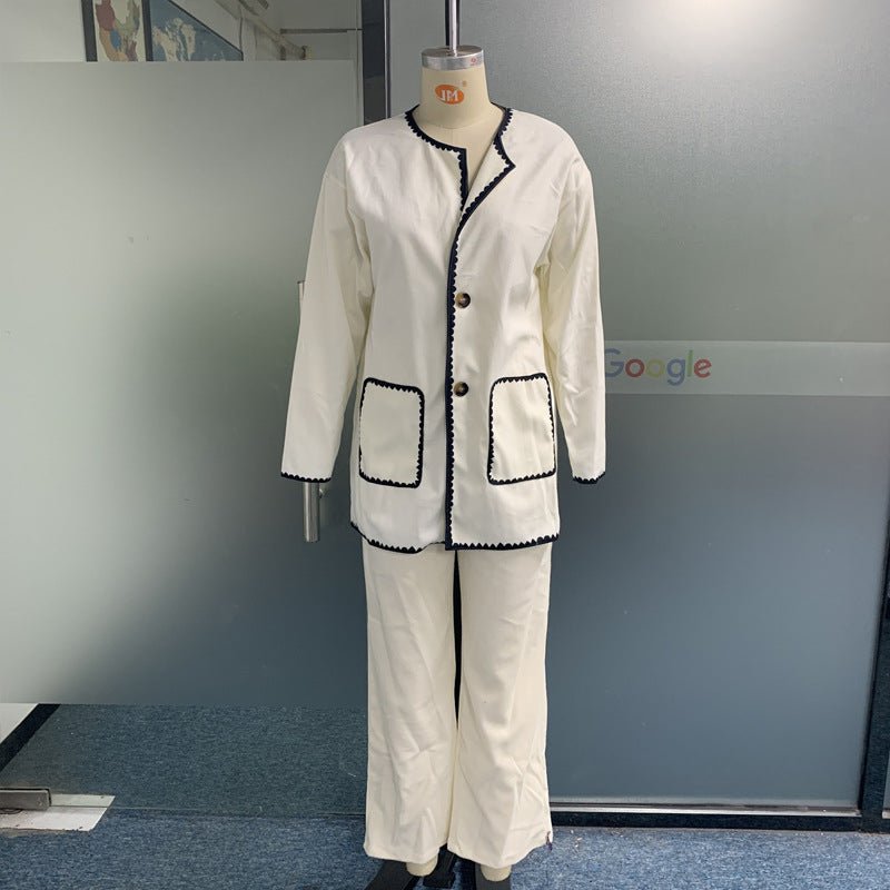 Women's Suit Fashion Casual Loose Solid Color Two - piece Set - Clothesfassion.store