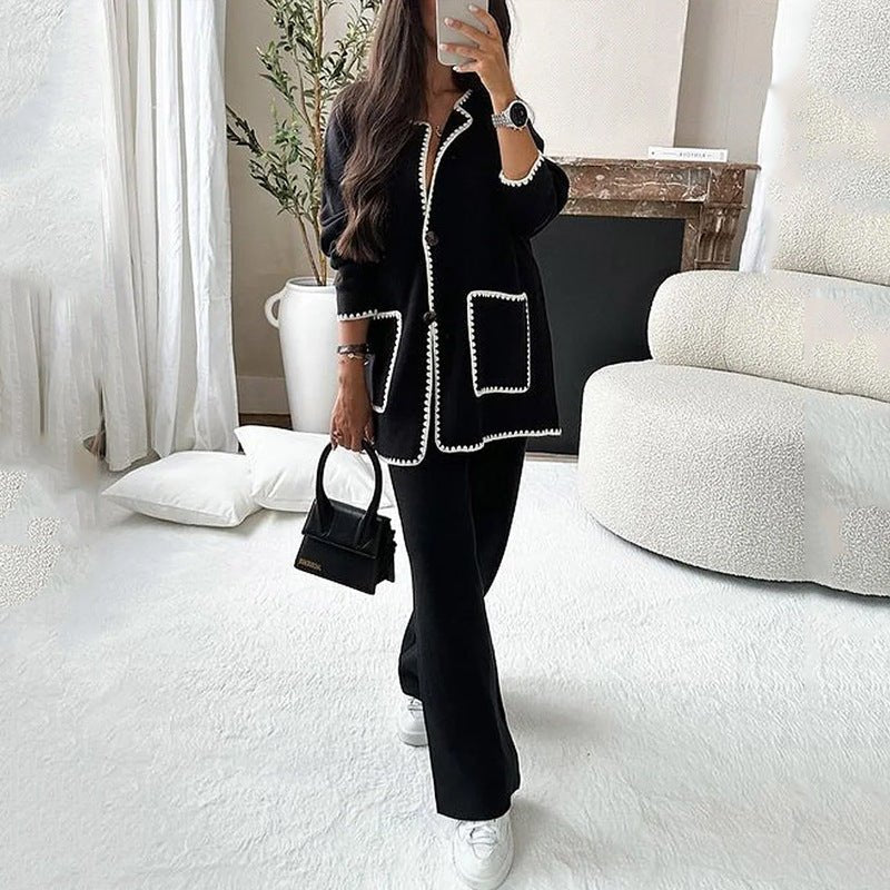 Women's Suit Fashion Casual Loose Solid Color Two - piece Set - Clothesfassion.store