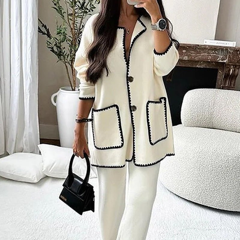 Women's Suit Fashion Casual Loose Solid Color Two - piece Set - Clothesfassion.store