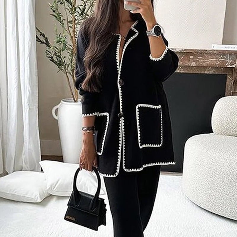 Women's Suit Fashion Casual Loose Solid Color Two - piece Set - Clothesfassion.store