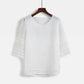 Womens Tops Fashion Blouse Half Sleeve Chiffon Shirts Lace Stitching - Clothesfassion.store