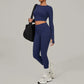 Women's Yoga Sets Sports Fitness High Waist Peach Hip Skinny Grinding Long - sleeved Outdoor Running Winter Workout Gym Suits - Clothesfassion.store