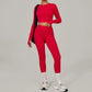 Women's Yoga Sets Sports Fitness High Waist Peach Hip Skinny Grinding Long - sleeved Outdoor Running Winter Workout Gym Suits - Clothesfassion.store