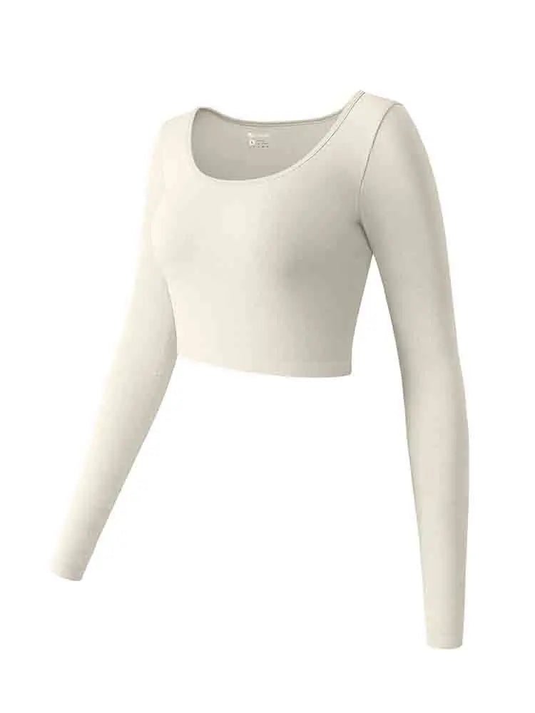 Women's Yoga Top Long Sleeved Round Neck Sports Wear Fitness Running Seamless Gym Woman Sport Shirt Female Workout Tops T-shirt - Clothesfassion.store