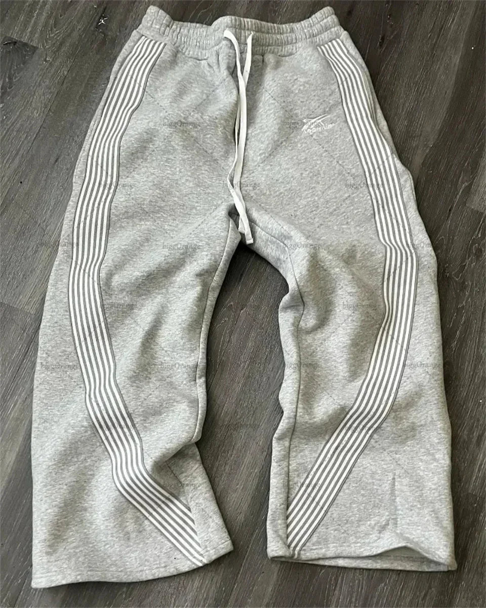 Y2k Embroidered Black Gray Casual Pants Camo Functional Tactical Functional Men's Women's Premium Jogging Drawstring Sweatpants - Clothesfassion.store