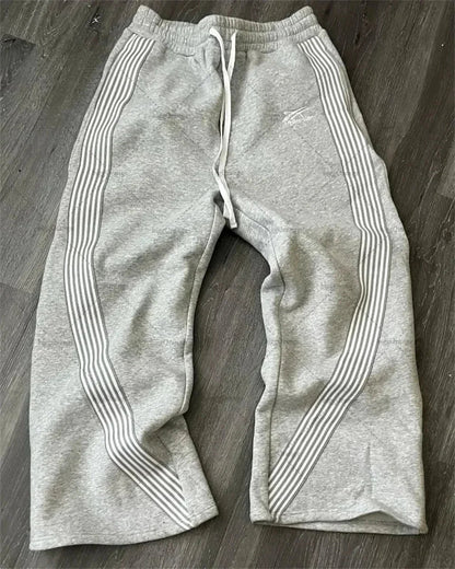 Y2k Embroidered Black Gray Casual Pants Camo Functional Tactical Functional Men's Women's Premium Jogging Drawstring Sweatpants - Clothesfassion.store