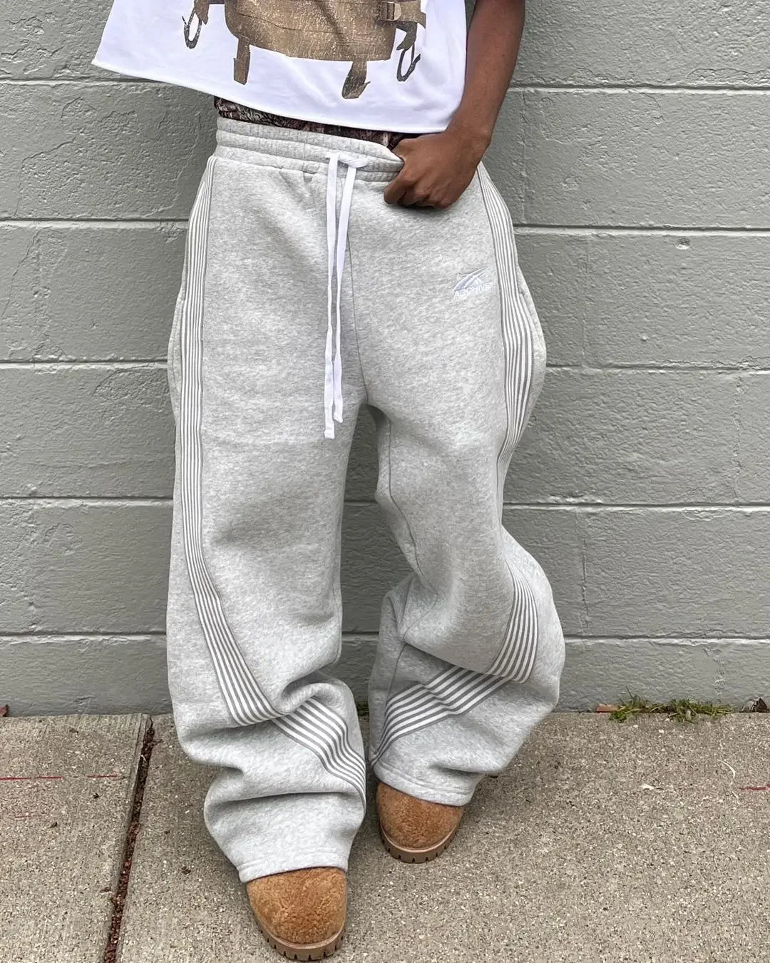 Y2k Embroidered Black Gray Casual Pants Camo Functional Tactical Functional Men's Women's Premium Jogging Drawstring Sweatpants - Clothesfassion.store