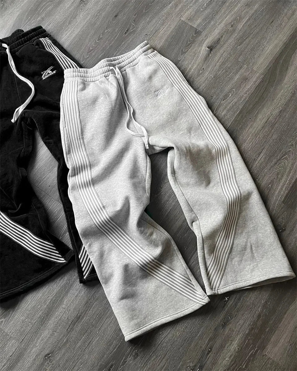 Y2k Embroidered Black Gray Casual Pants Camo Functional Tactical Functional Men's Women's Premium Jogging Drawstring Sweatpants - Clothesfassion.store