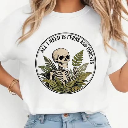 Y2k Featuring A Skeleton Plant Design Print T-Shirt for Woman 90s GraphicTops Tshirt Women's Casual Short Sleeve T Shirt Clothes - Clothesfassion.store