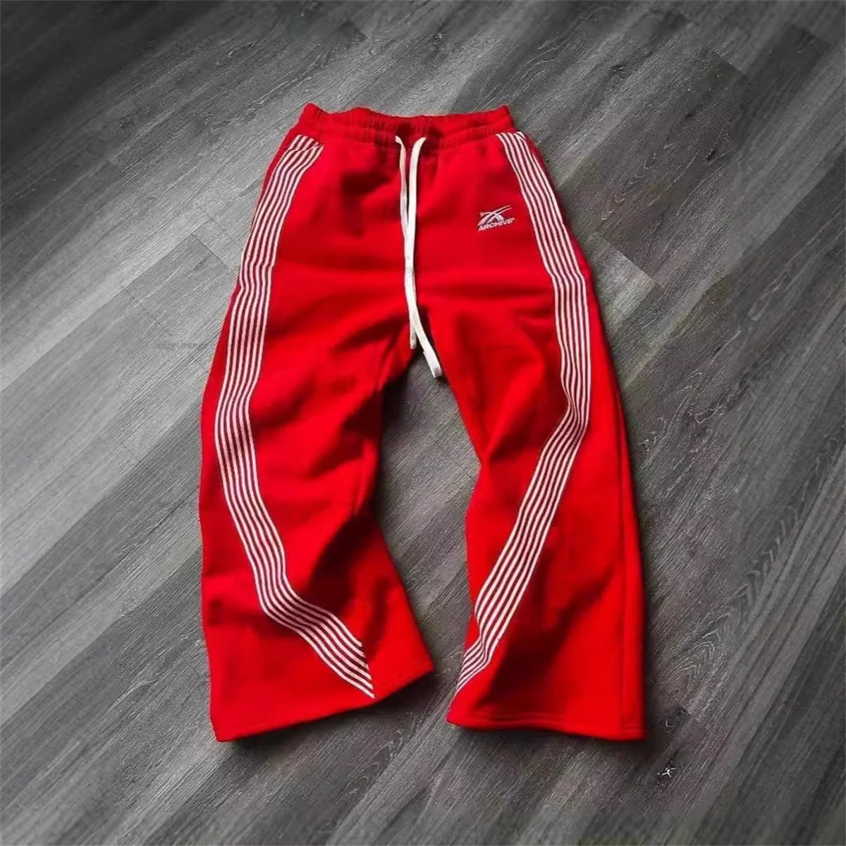 Y2k Gray Casual Pants Vintage Functional Tactical Men's Women's Premium Jogging Wide Leg Pants Drawstring Streetwear Sweatpants - Clothesfassion.store