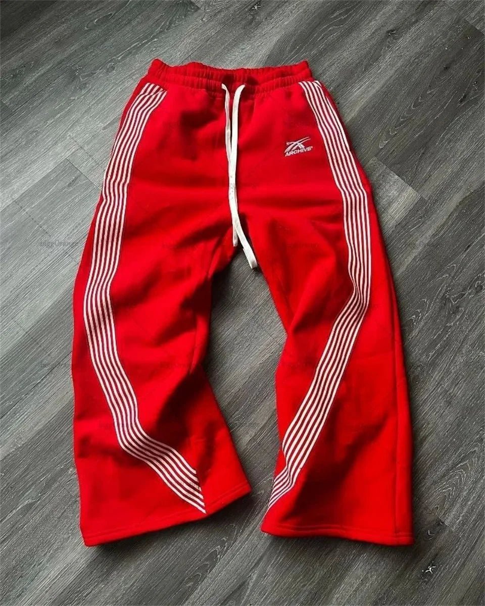 Y2k Gray Casual Pants Vintage Functional Tactical Men's Women's Premium Jogging Wide Leg Pants Drawstring Streetwear Sweatpants - Clothesfassion.store