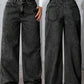Y2k Jeans For Woman Wide Leg Baggy Low Rise Black Vintage Denim Pants Retro Streetwear Fashion Comfort Fit Daily Wear - Clothesfassion.store