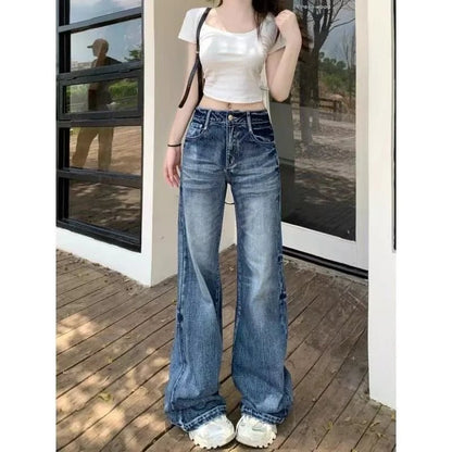 Y2k Jeans Pants for Woman Shoujo Girl Style Women's Denim Pants Low Rise Jeans Women's Spring Clothes Jean Coquette Jorts Baggy - Clothesfassion.store