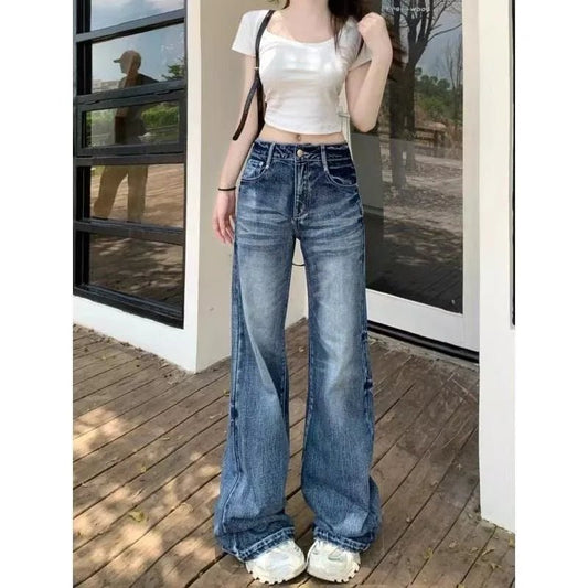 Y2k Jeans Pants for Woman Shoujo Girl Style Women's Denim Pants Low Rise Jeans Women's Spring Clothes Jean Coquette Jorts Baggy - Clothesfassion.store