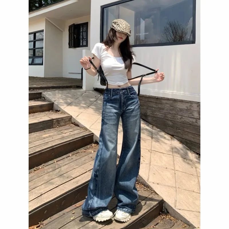 Y2k Jeans Pants for Woman Shoujo Girl Style Women's Denim Pants Low Rise Jeans Women's Spring Clothes Jean Coquette Jorts Baggy - Clothesfassion.store