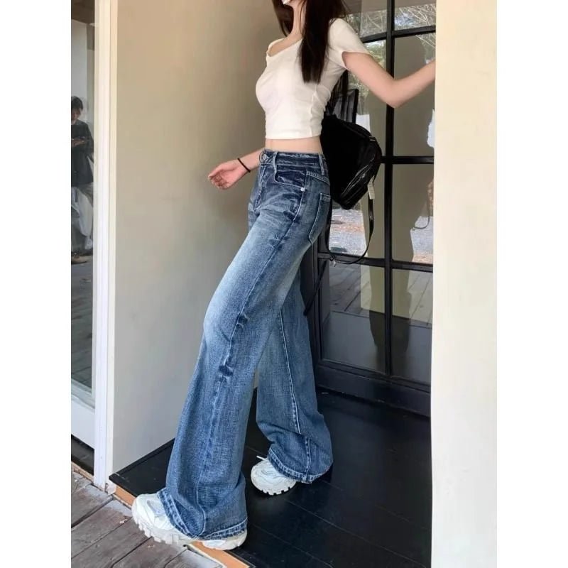 Y2k Jeans Pants for Woman Shoujo Girl Style Women's Denim Pants Low Rise Jeans Women's Spring Clothes Jean Coquette Jorts Baggy - Clothesfassion.store