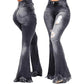 Y2k Jeans Women Long Pants Flare Pant Slim Fit Bodycon Y2k Streetwear Casual Elegant 2026 Denim Trousers Solid Hole High Waist - Clothesfassion.store
