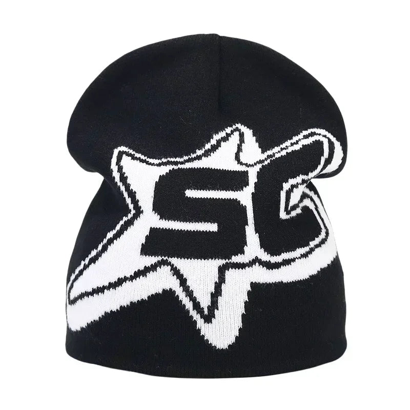 Y2K Letter Knitted Winter Autumn Beanie Cap Men Women Kanye Beanies Gorras Hombre Top Warm Skiing Hat Ear Hats Hip Hop Skullcap - Clothesfassion.store
