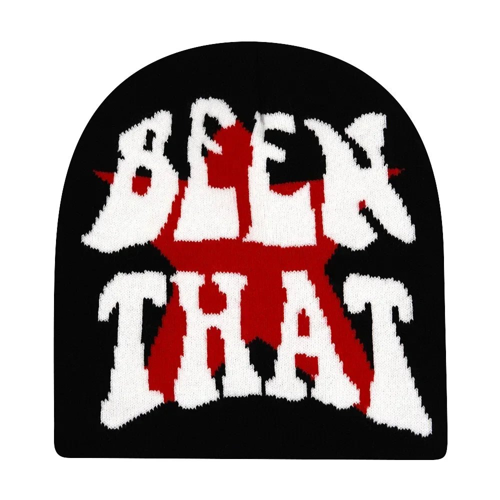 Y2K Letter Knitted Winter Autumn Beanie Cap Men Women Kanye Beanies Gorras Hombre Top Warm Skiing Hat Ear Hats Hip Hop Skullcap - Clothesfassion.store