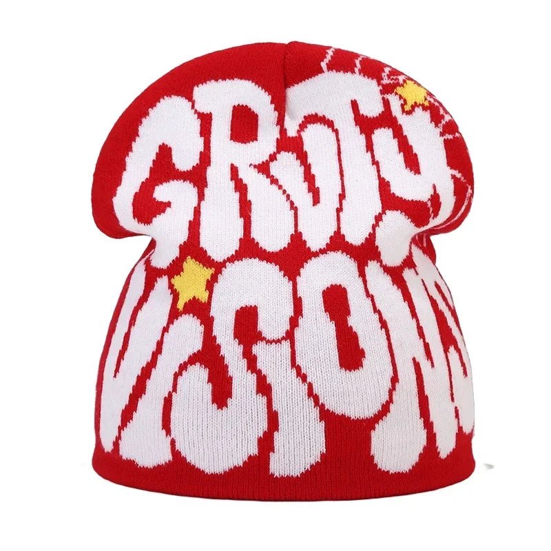 Y2K Letter Knitted Winter Autumn Beanie Cap Men Women Kanye Beanies Gorras Hombre Top Warm Skiing Hat Ear Hats Hip Hop Skullcap - Clothesfassion.store