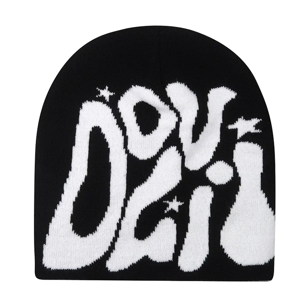Y2K Letter Knitted Winter Autumn Beanie Cap Men Women Kanye Beanies Gorras Hombre Top Warm Skiing Hat Ear Hats Hip Hop Skullcap - Clothesfassion.store