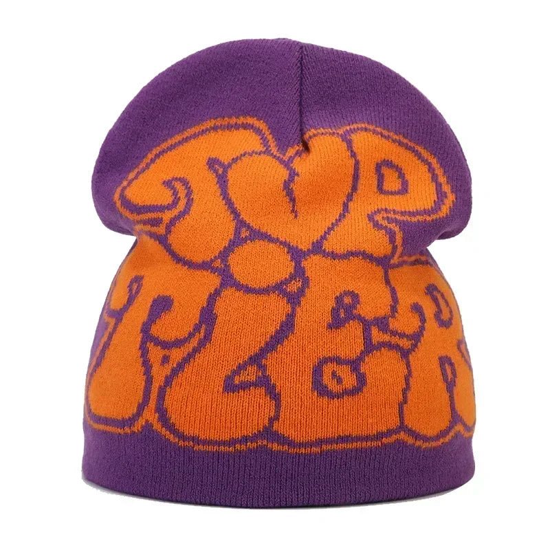 Y2K Letter Knitted Winter Autumn Beanie Cap Men Women Kanye Beanies Gorras Hombre Top Warm Skiing Hat Ear Hats Hip Hop Skullcap - Clothesfassion.store