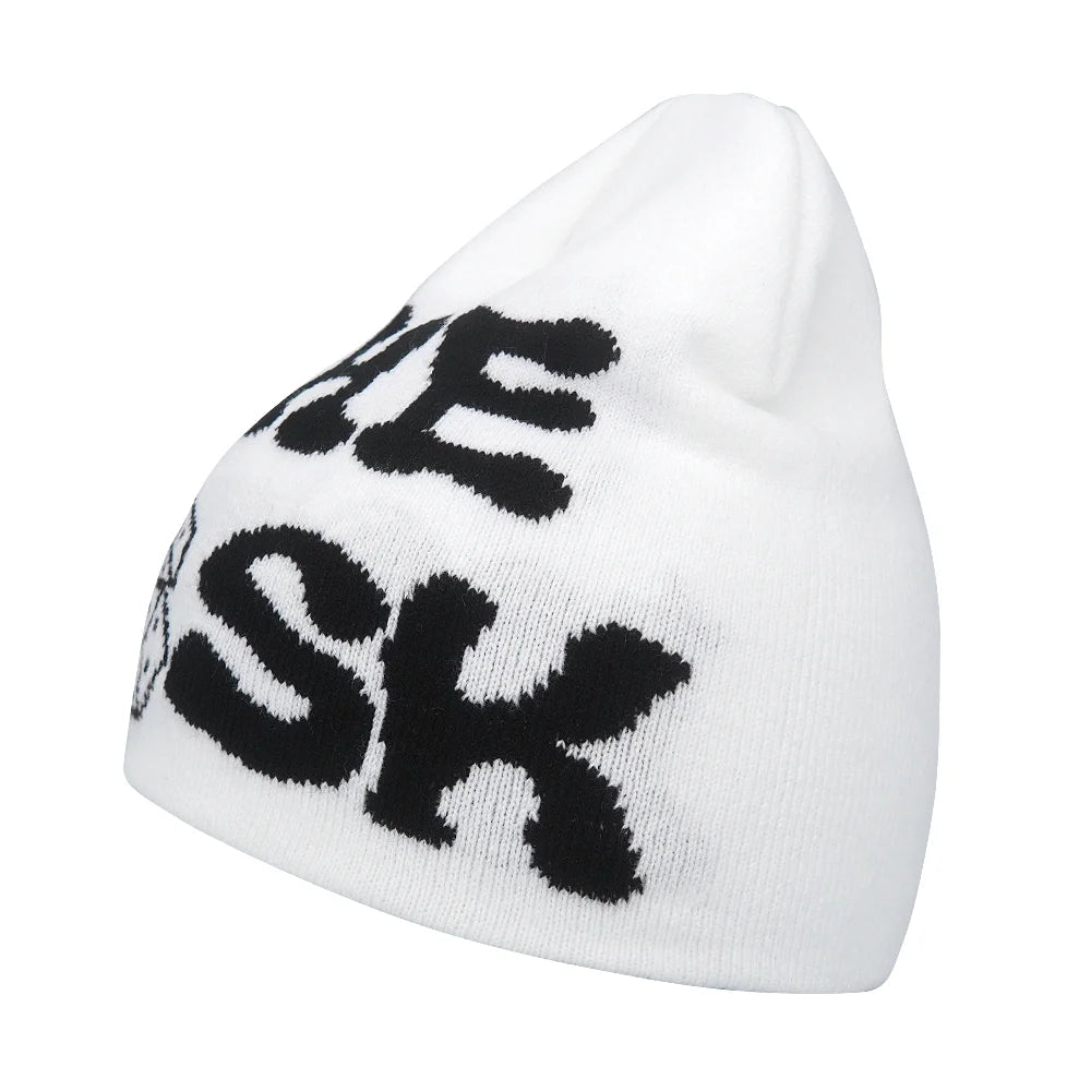 Y2K Letter Knitted Winter Autumn Beanie Cap Men Women Kanye Beanies Gorras Hombre Top Warm Skiing Hat Ear Hats Hip Hop Skullcap - Clothesfassion.store