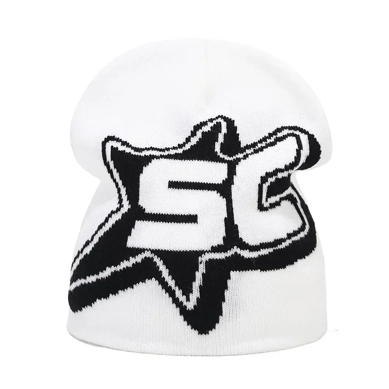 Y2K Letter Knitted Winter Autumn Beanie Cap Men Women Kanye Beanies Gorras Hombre Top Warm Skiing Hat Ear Hats Hip Hop Skullcap - Clothesfassion.store